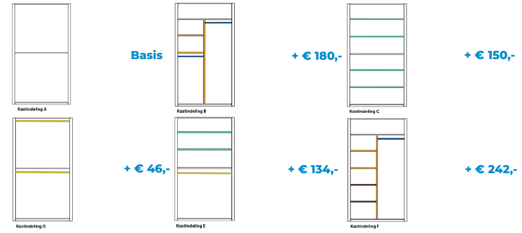 Maxfurn Kledingkast Indelingen Midnight 2Deurs