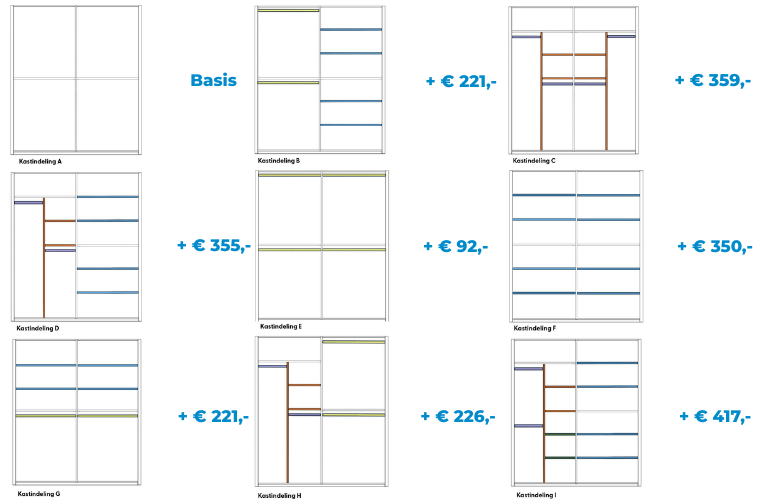 Maxfurn Kledingkast Indelingen Midnight 4Deurs