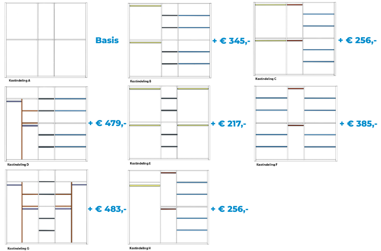 Maxfurn Kledingkast Indelingen Midnight 5Deurs