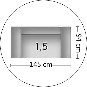 't Anker Fauteuil Andiamo / Veneto / Merano 1,5 Zits Brede Arm