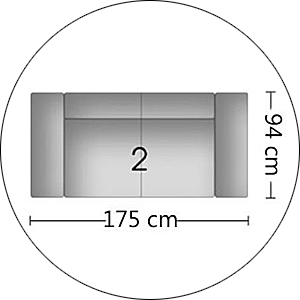 't Anker Fauteuil Andiamo / Veneto / Merano 2 Zits Brede Arm