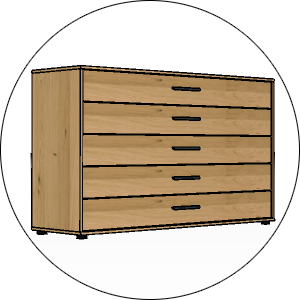 Wiemann Commode Brooklyn 5 Laden 141 Breed