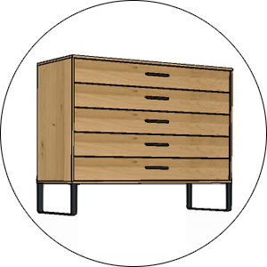 Wiemann Commode Brooklyn 5 Laden 141 Breed op Sleevoet