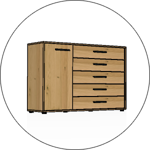 Wiemann Commode Brooklyn Deur 5 Laden Deur 120 Breed