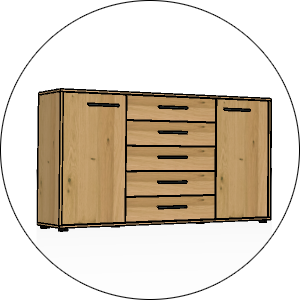 Wiemann Commode Brooklyn Deur Laden Deur 141 Breed