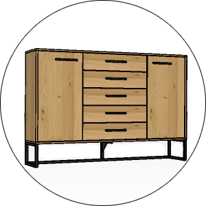 Wiemann Commode Brooklyn Deur Laden Deur 141 Breed Op Sleevoet