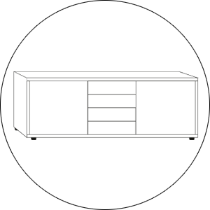 Wiemann Commode Brussel Deur 4 Laden Deur Glijdoppen