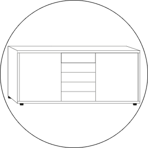 Wiemann Commode Brussel Deur 5 Laden Deur Glijdoppen