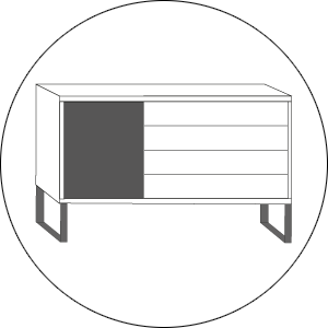 Wiemann Commode Brussel Deur in Afzetkleur 4 Laden Sleevoet