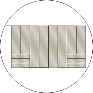 Wiemann Linnenkast Loft 8 Deuren 6 Laden.