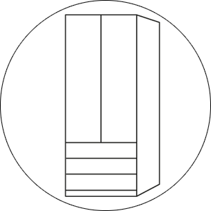 Wiemann Linnenkast Monaco 1000-functionele kast 2 deurs 100 cm.