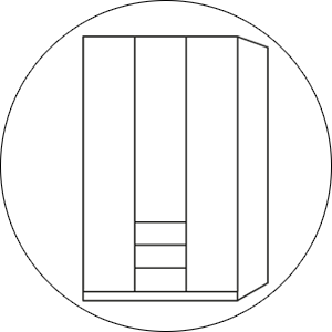 Wiemann Linnenkast Monaco 1000-functionele kast 3 deurs 150 cm 3 Laden.