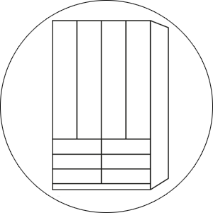 Wiemann Linnenkast Monaco 1000-functionele kast 4 deurs 150 cm 6 Laden.