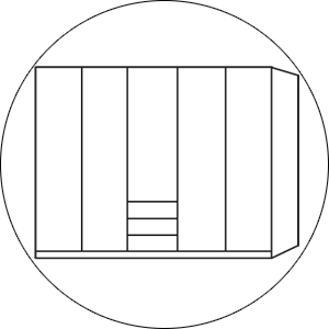 Wiemann Linnenkast Monaco 1000-functionele kast 5 deurs 250 cm 3 Laden.