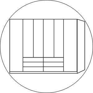 Wiemann Linnenkast Monaco 1000-functionele kast 6 deurs 250 cm 6 Laden.