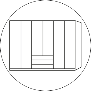 Wiemann Linnenkast Monaco 1000-functionele kast 6 deurs 300 cm 3 Laden.