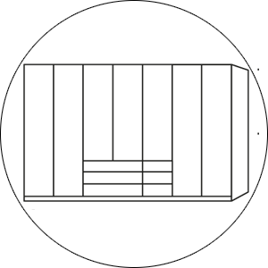 Wiemann Linnenkast Monaco 1000-functionele kast 7 deurs 350 cm 6 Laden.