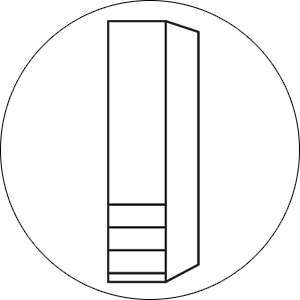 Wiemann Linnenkast Monaco 1000-functionele kast 1 deurs 50 cm.