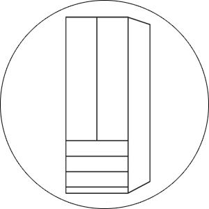 Wiemann Linnenkast Monaco 1000-functionele kast 2 deurs 75 cm.