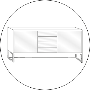 Wiemann Commode Monaco 4000 2 Deuren 4 Laden 141 Breed 89 Hoog.