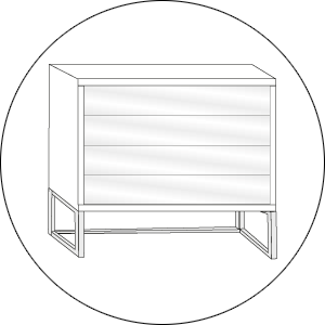 Wiemann Commode Monaco 4000 4 Laden 89 Hoog.