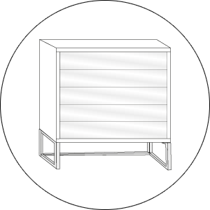 Wiemann Commode Monaco 4000 5 Laden 105 Hoog.