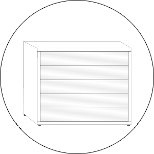 Wiemann Commode Monaco 4000 5 Laden 86 Hoog.