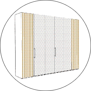 Wiemann Draaideurkast Nevada Buitenste Deuren In Rompkleur Lamellen Bianco Eiken Middelste Deuren Champagne Decor.